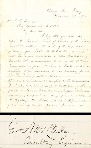 Gen'l George B. Mcclellan signed ALS Report